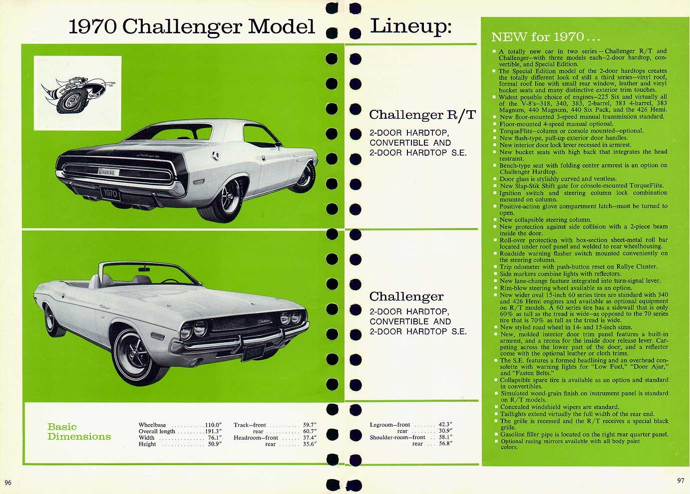 1970 Dodge Challenger Lineup Brochure Page 5